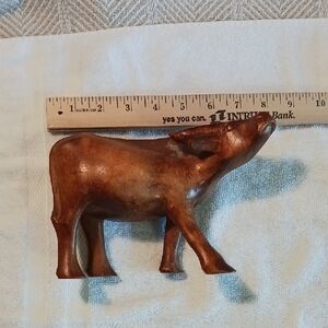 Handcrafted Wooden Cow Figurine